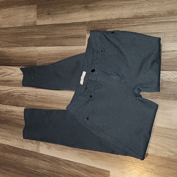 ACTIVE USA Skinkony Jeans/ Strech Dress Pants Dark Charcoal Grey Size Large - Picture 2 of 7